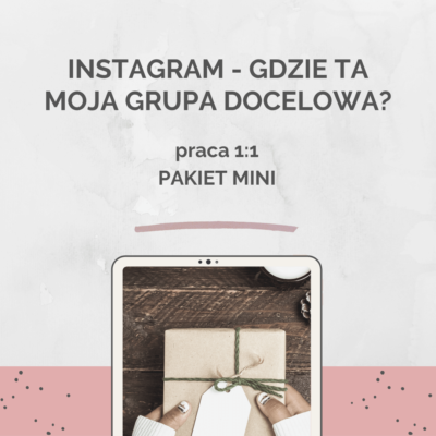 „Instagram – gdzie ta moja grupa docelowa” | konsultacje 1:1 on-line | pakiet mini