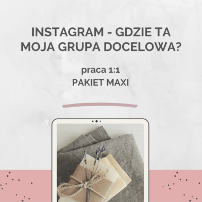 „Instagram – gdzie ta moja grupa docelowa” | konsultacje 1:1 on-line | pakiet maxi